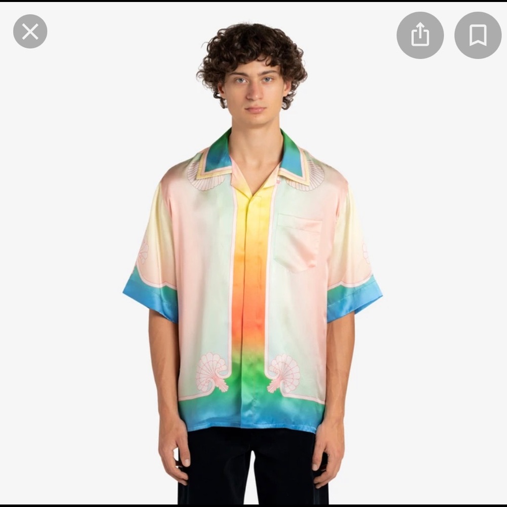 Casablanca men’s silk shirt and shorts set